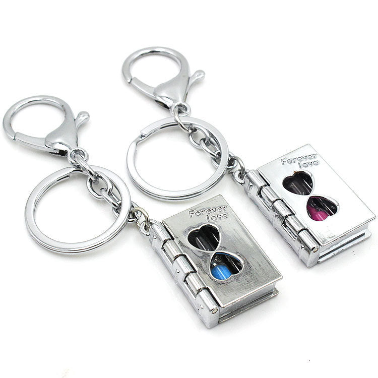 Wholesale Keychain Alloy Silver Book Hourglass MOQ≥2 JWE-KC-CZhan003