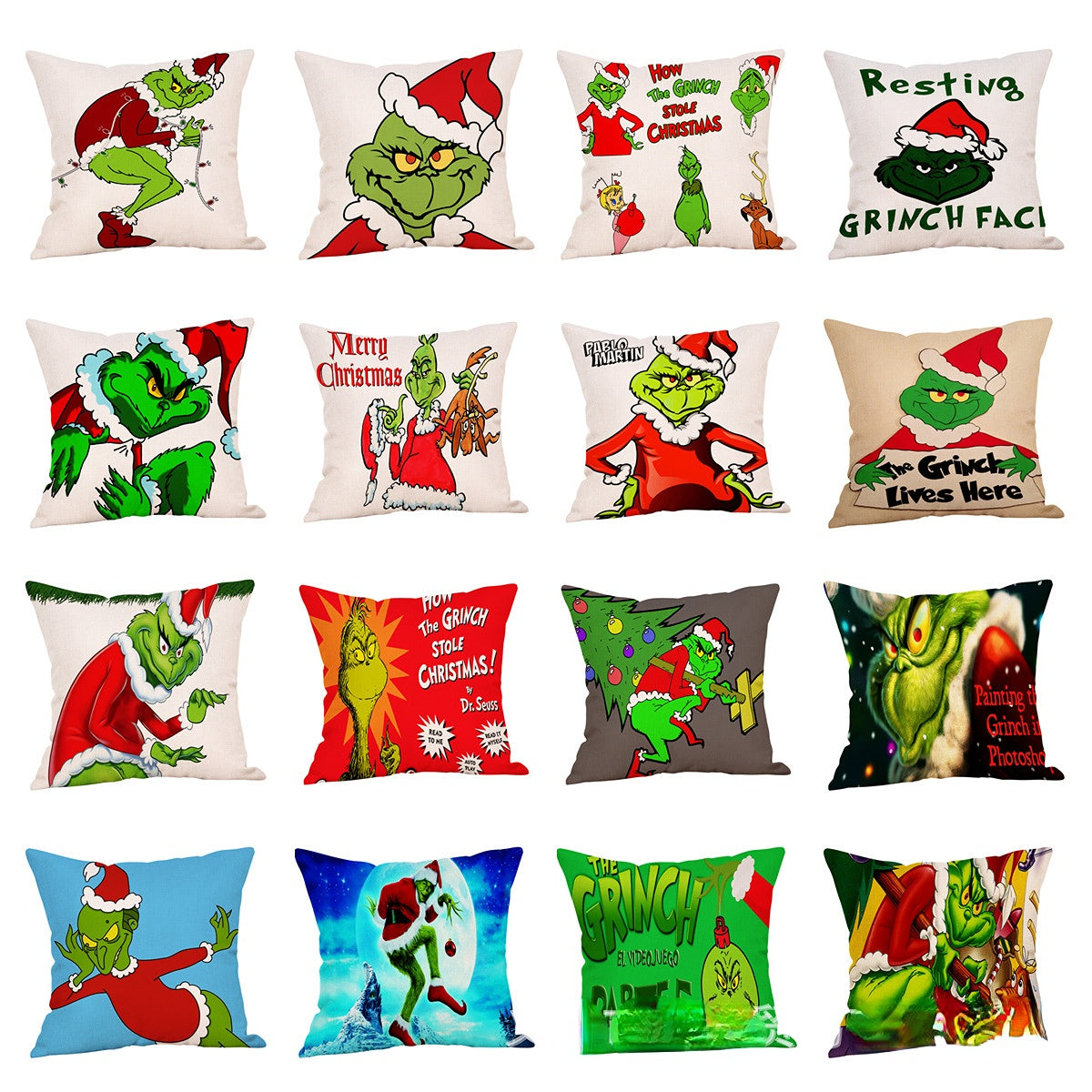 Wholesale Cartoon Christmas Linen Pillowcase (M) JWE-PW-mengj003