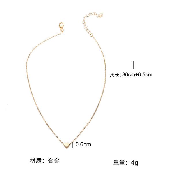 Simple Metal Alloy Heart Necklace wholesale JWE-NE-b011