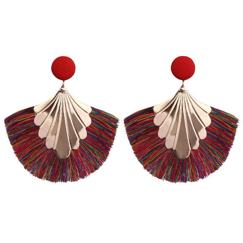 Wholesale alloy tassel sector Earrings JWE-ES-sf032