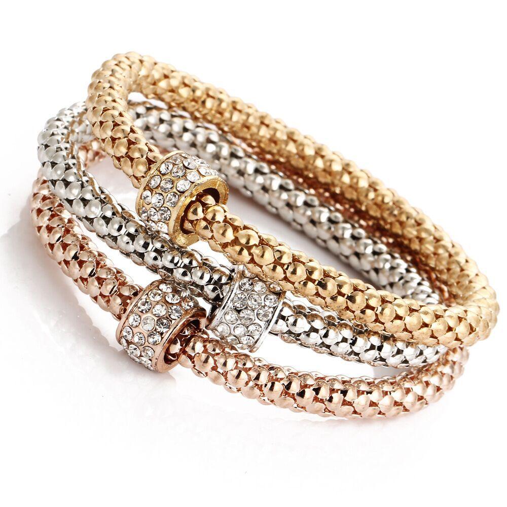 Wholesale alloy tricolor set popcorn corn chain JWE-BT-f902