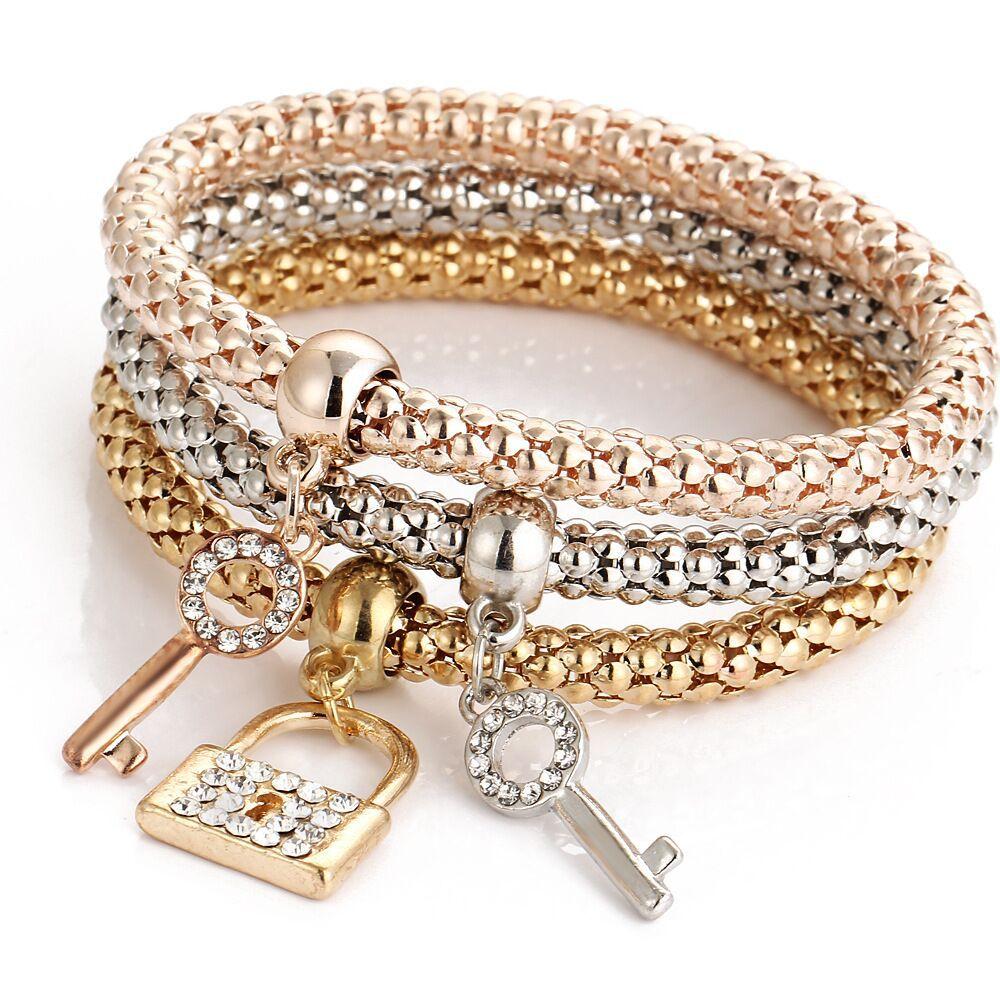Wholesale alloy tricolor set popcorn corn chain JWE-BT-f902