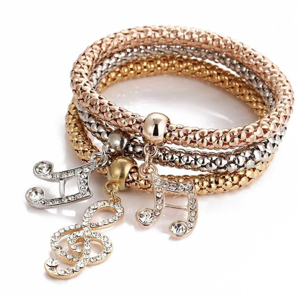Wholesale alloy tricolor set popcorn corn chain JWE-BT-f902