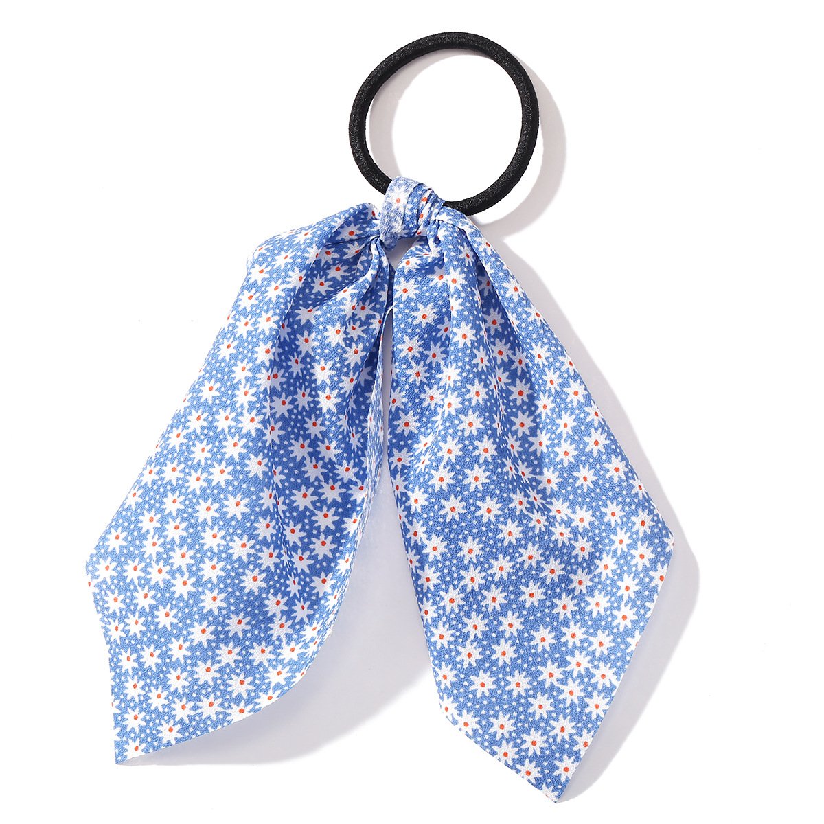 Wholesale blue creative retro French romantic small floral pure color hair rope JWE-HS-F312