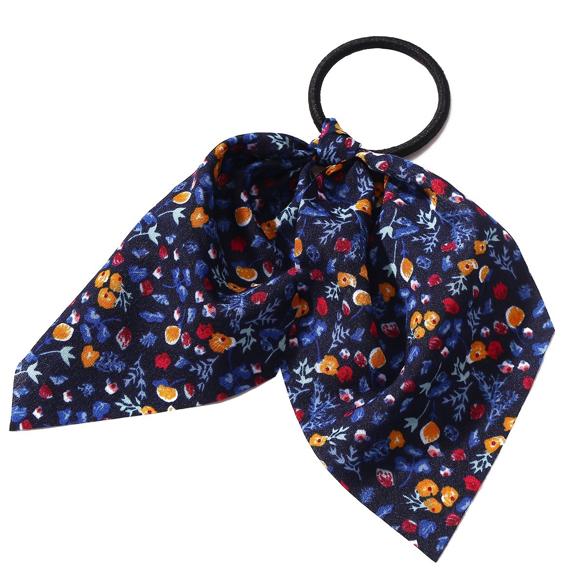 Wholesale blue creative retro French romantic small floral pure color hair rope JWE-HS-F312