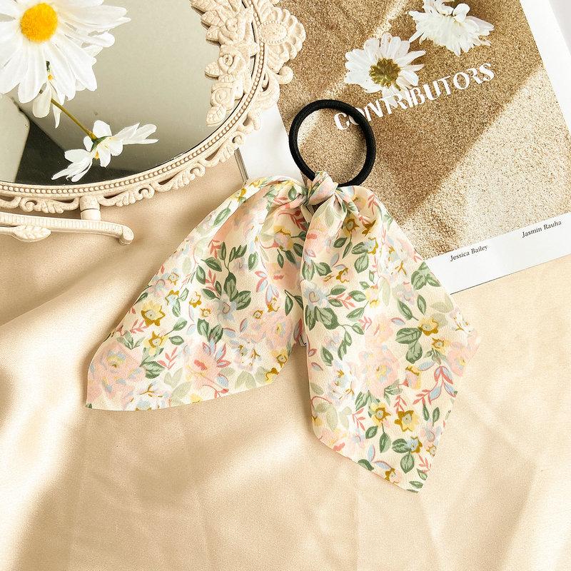 Wholesale blue creative retro French romantic small floral pure color hair rope JWE-HS-F312