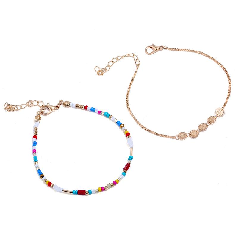 Wholesale bracelet alloy beads multicolor small wafer JWE-BT-e057