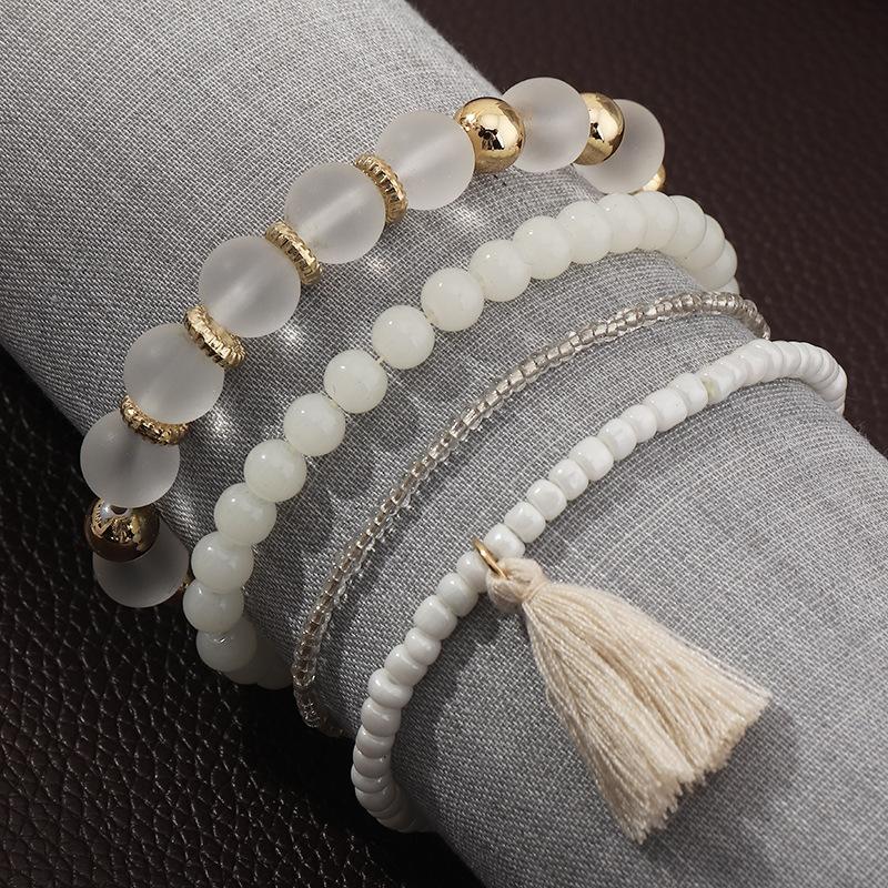 Wholesale bracelet alloy candy-colored tassels JWE-BT-e0116