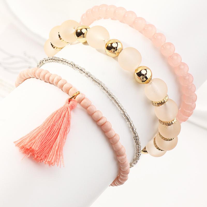 Wholesale bracelet alloy candy-colored tassels JWE-BT-e0116
