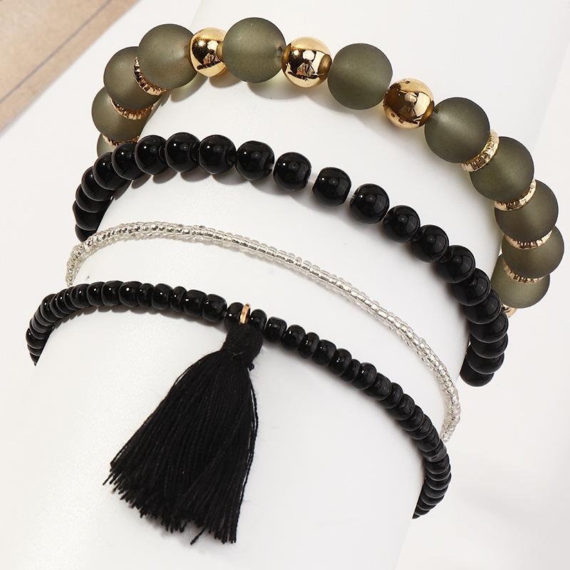 Wholesale bracelet alloy candy-colored tassels JWE-BT-e0116