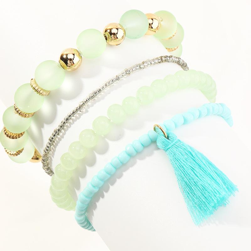 Wholesale bracelet alloy candy-colored tassels JWE-BT-e0116