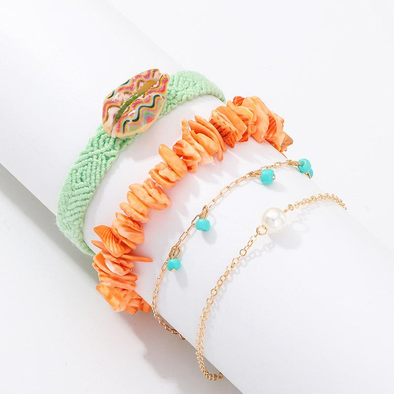 Wholesale bracelet alloy colored gravel shell JWE-BT-e047
