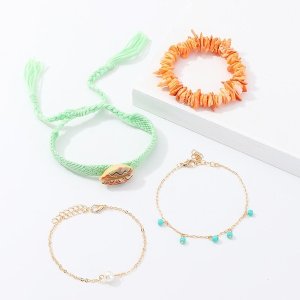Wholesale bracelet alloy colored gravel shell JWE-BT-e047