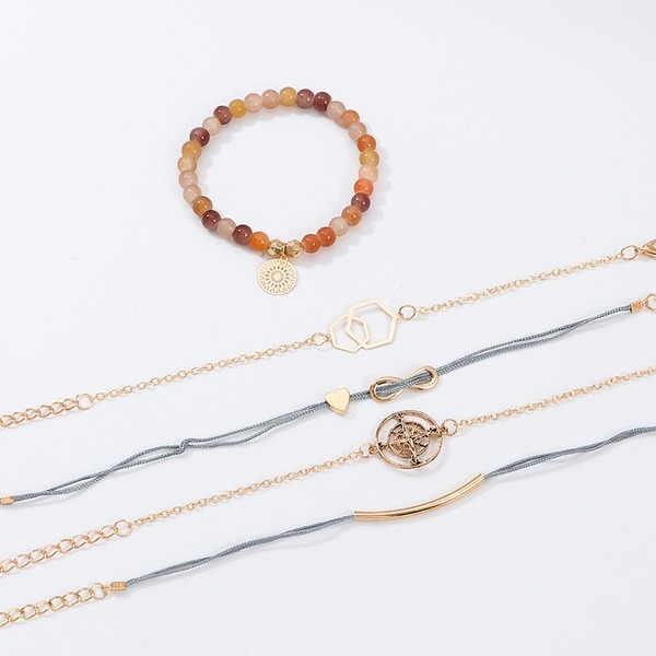 Wholesale Bracelet color alloy acrylic bead compass love JWE-BT-e088