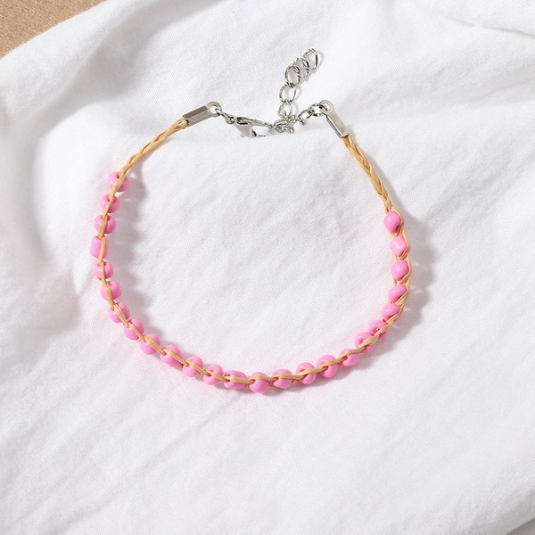 Wholesale Bracelet color rice beads Lafite grass JWE-BT-e098