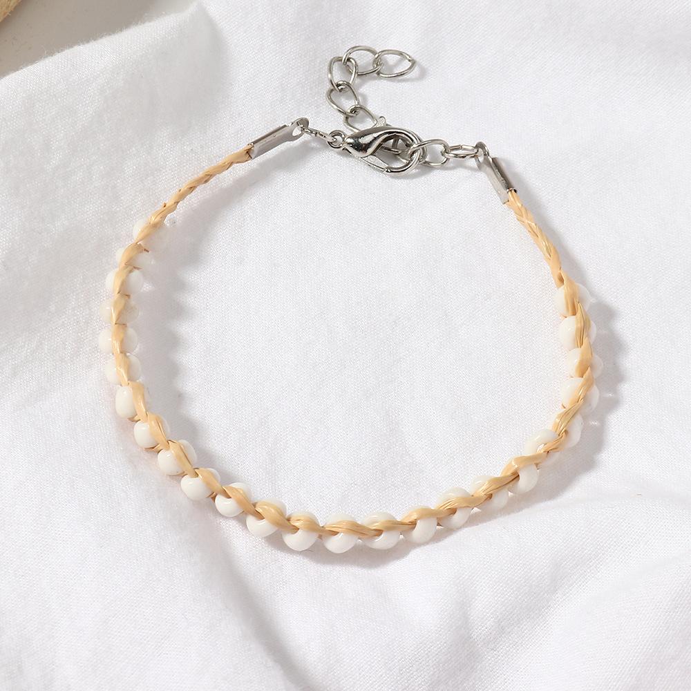 Wholesale Bracelet color rice beads Lafite grass JWE-BT-e098