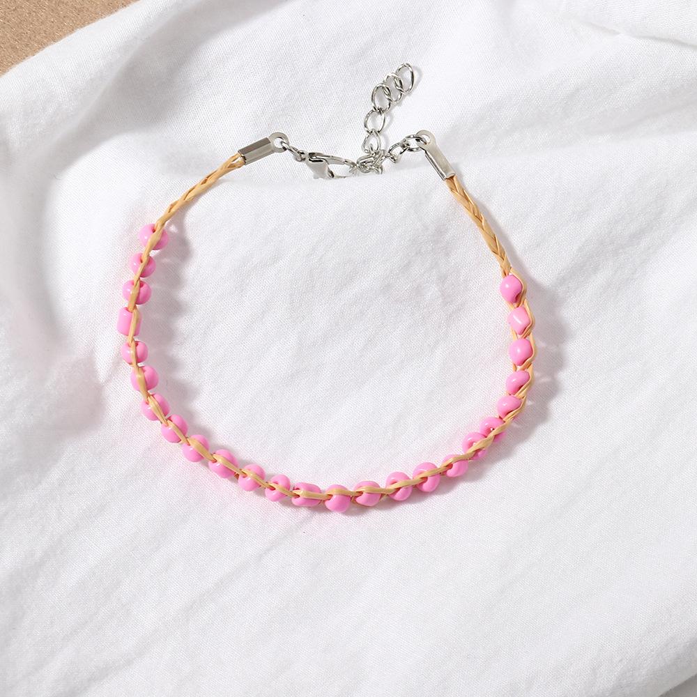 Wholesale Bracelet color rice beads Lafite grass JWE-BT-e098