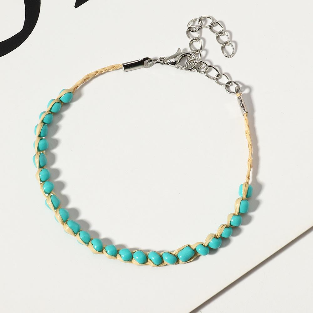 Wholesale Bracelet color rice beads Lafite grass JWE-BT-e098