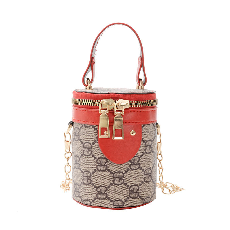 Wholesale Brown floral bucket bag PU leather Shoulder bags JWE-SD-KR001