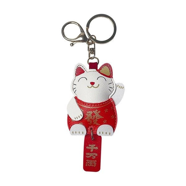 Wholesale Cartoon lucky cat keychain leather JWE-KC-JG066