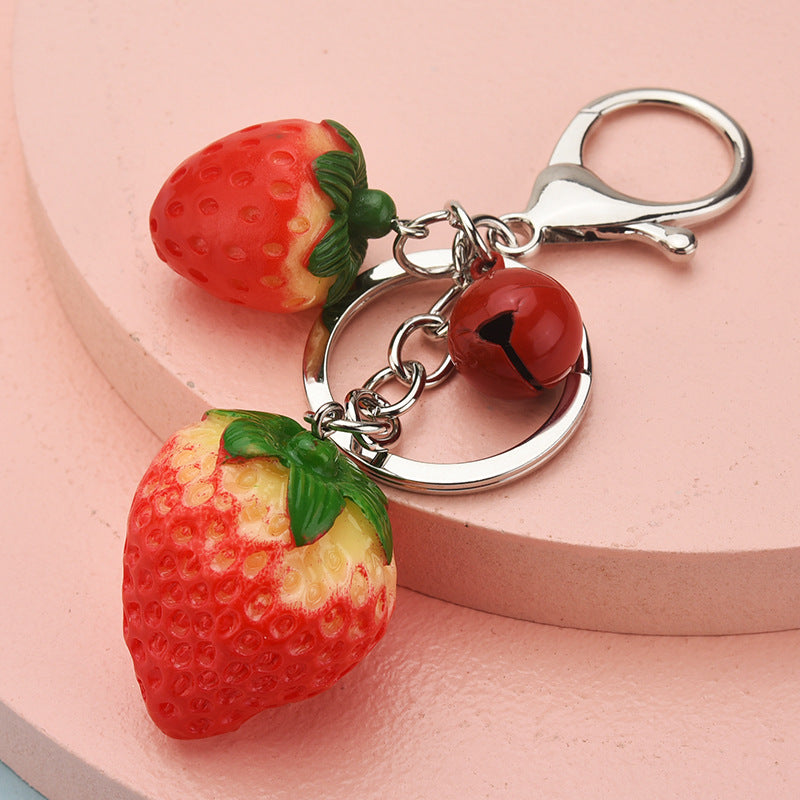 Wholesale Cartoon Resin Strawberry Metal Keychain JWE-KC-WS121