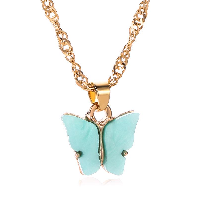Wholesale color alloy Butterfly Necklace JWE-NE-D574