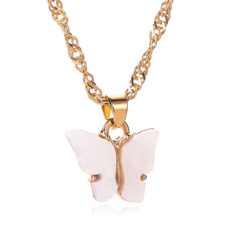Wholesale color alloy Butterfly Necklace JWE-NE-D574