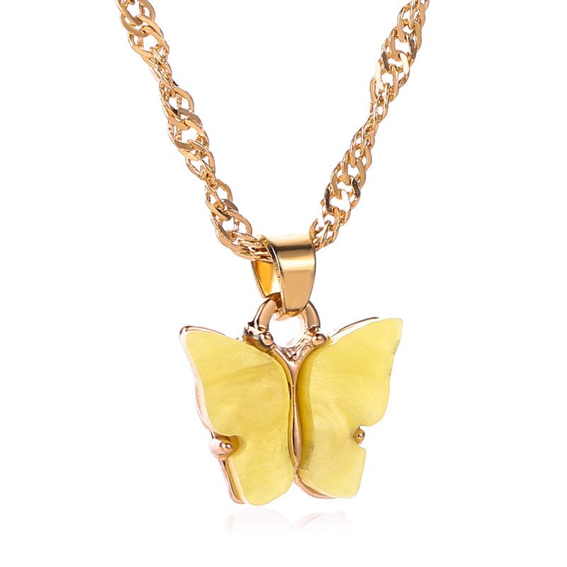 Wholesale color alloy Butterfly Necklace JWE-NE-D574