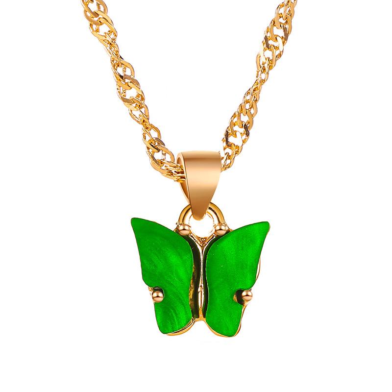 Wholesale color alloy Butterfly Necklace JWE-NE-D574