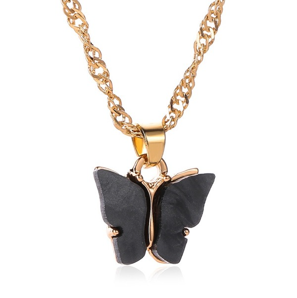 Wholesale color alloy Butterfly Necklace JWE-NE-D574