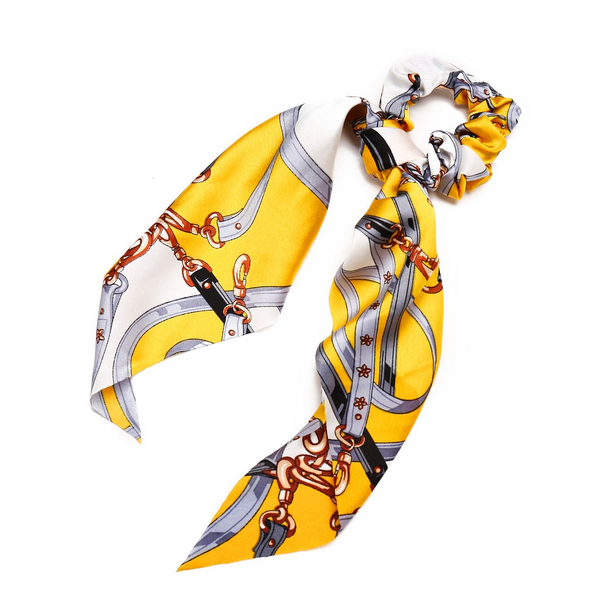 Wholesale color chiffon retro printing simulation tow hair ring JWE-HS-F300