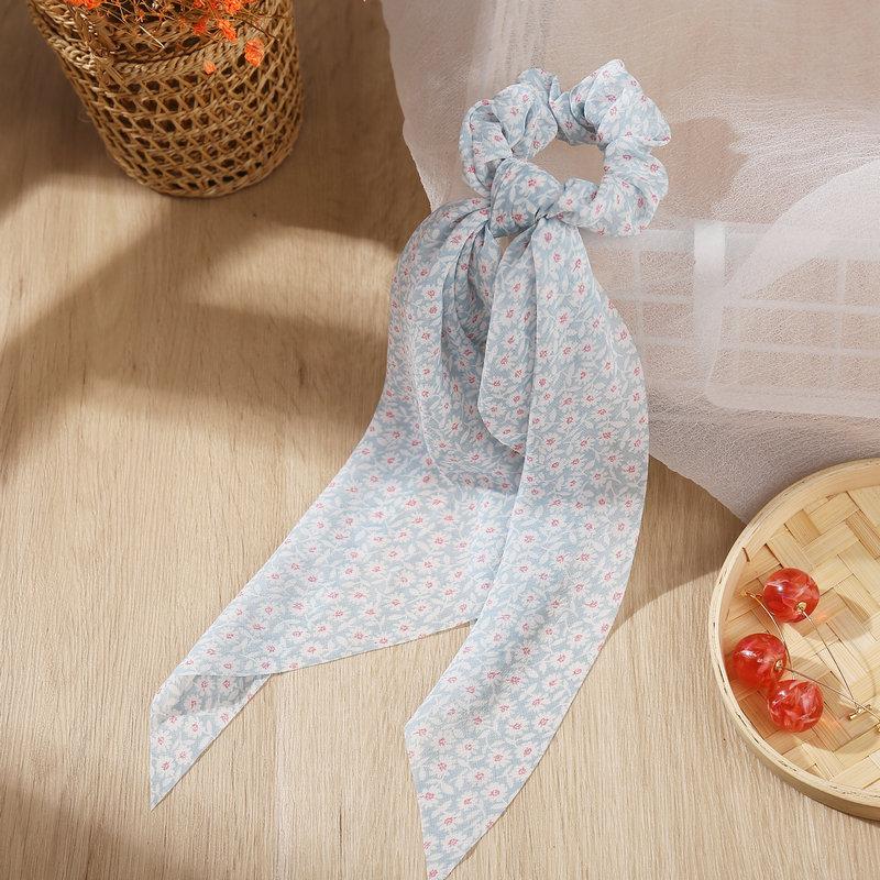 Wholesale color chiffon retro printing simulation tow hair ring JWE-HS-F300