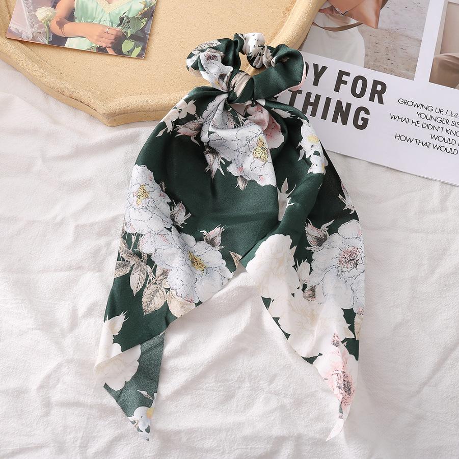Wholesale color chiffon retro printing simulation tow hair ring JWE-HS-F300