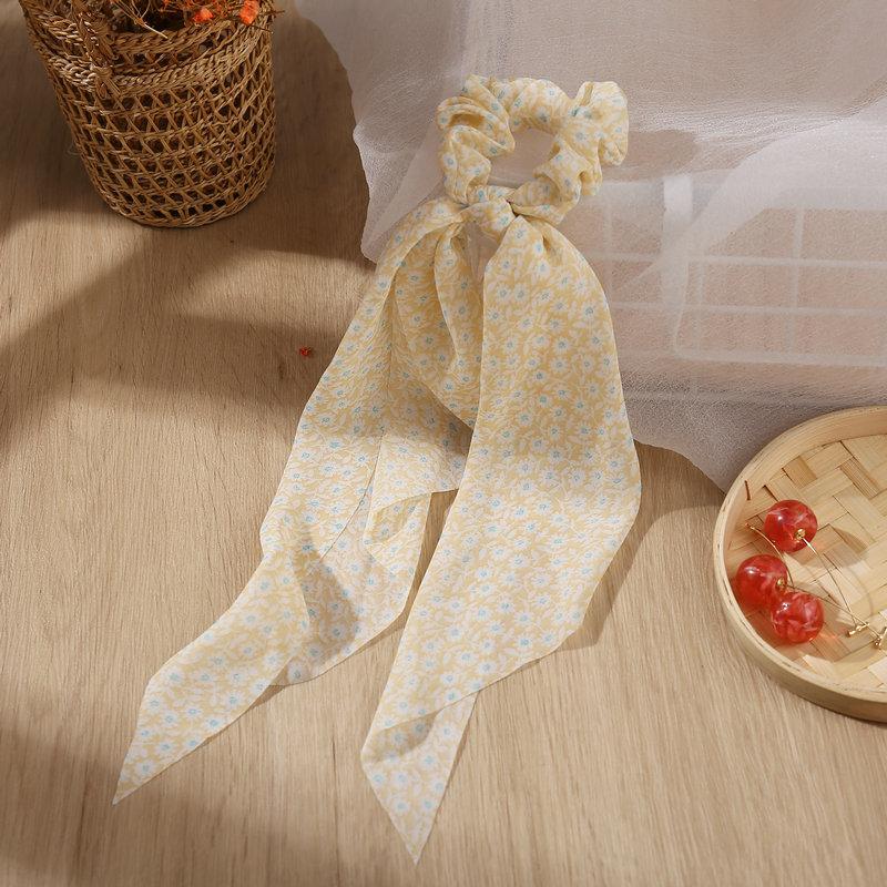 Wholesale color chiffon retro printing simulation tow hair ring JWE-HS-F300