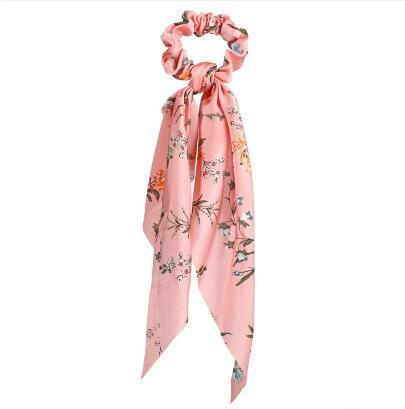 Wholesale color chiffon retro printing simulation tow hair ring JWE-HS-F300
