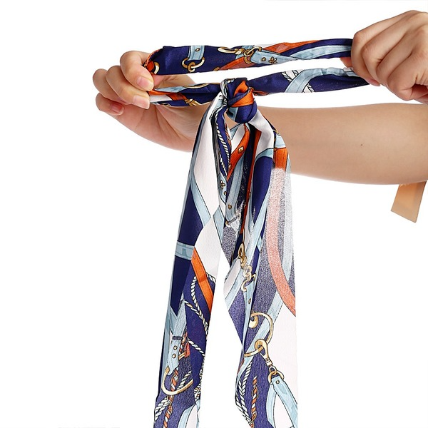 Wholesale color chiffon retro printing simulation tow hair ring JWE-HS-F300