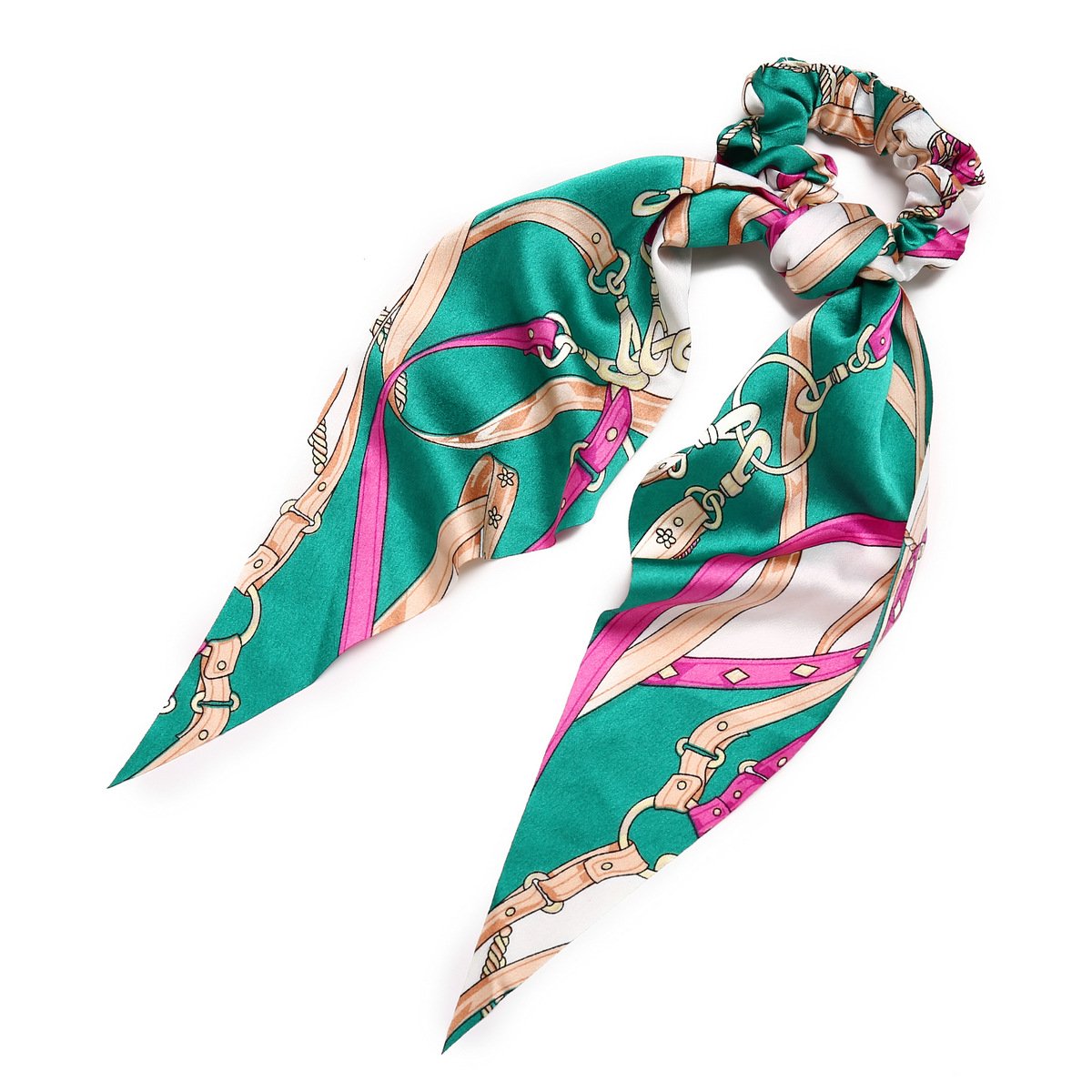 Wholesale color chiffon retro printing simulation tow hair ring JWE-HS-F300