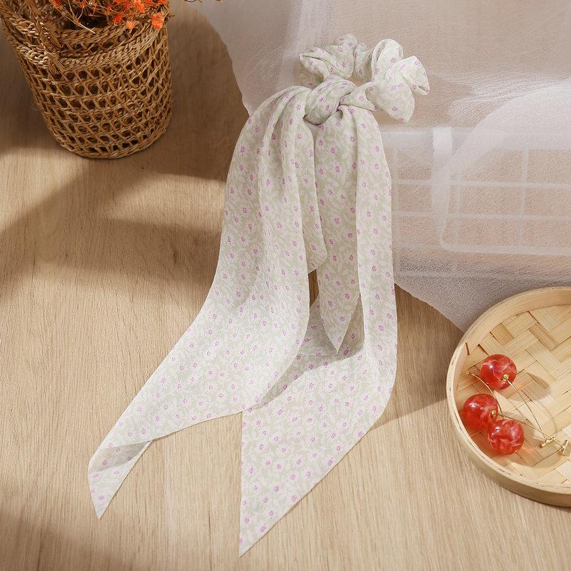 Wholesale color chiffon retro printing simulation tow hair ring JWE-HS-F300