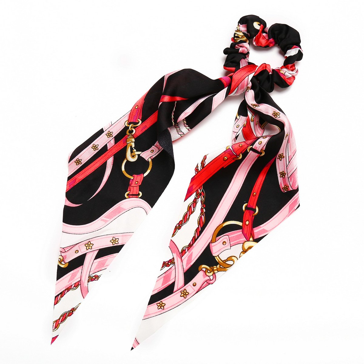 Wholesale color chiffon retro printing simulation tow hair ring JWE-HS-F300