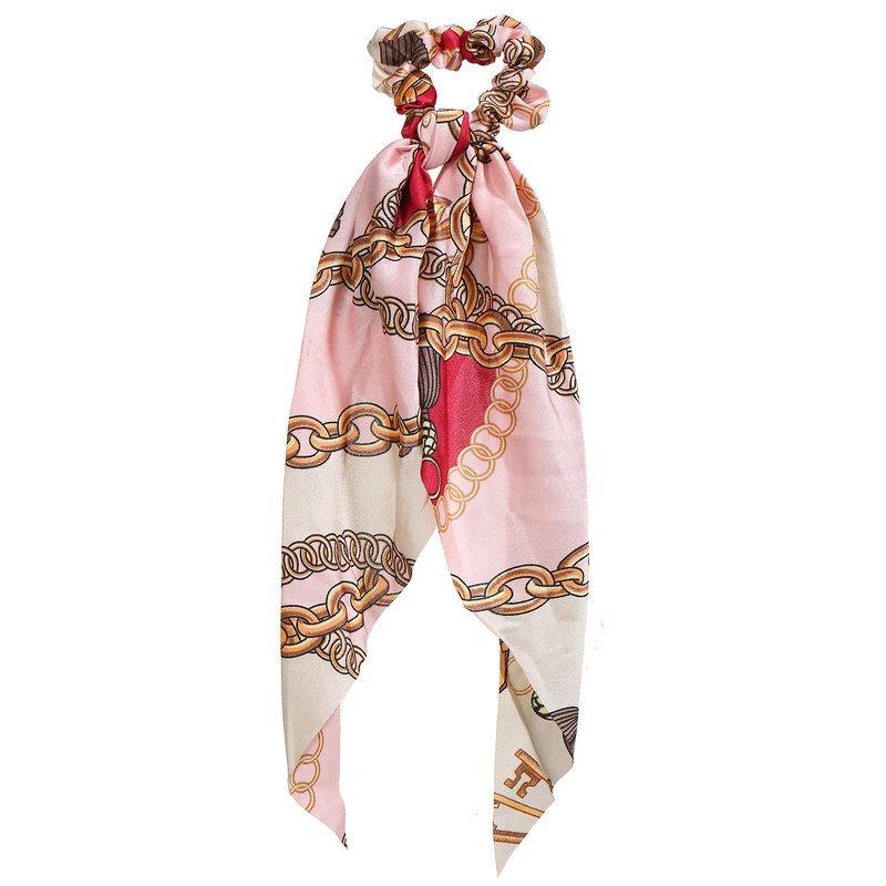 Wholesale color chiffon retro printing simulation tow hair ring JWE-HS-F300