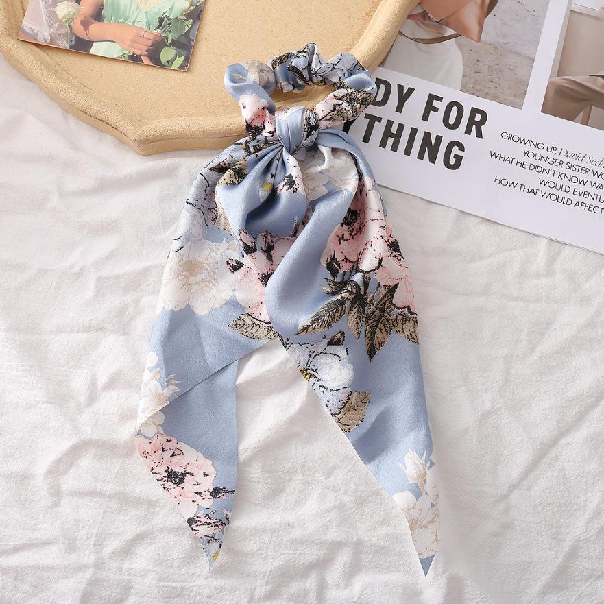 Wholesale color chiffon retro printing simulation tow hair ring JWE-HS-F300