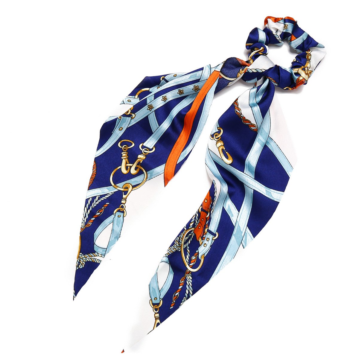 Wholesale color chiffon retro printing simulation tow hair ring JWE-HS-F300