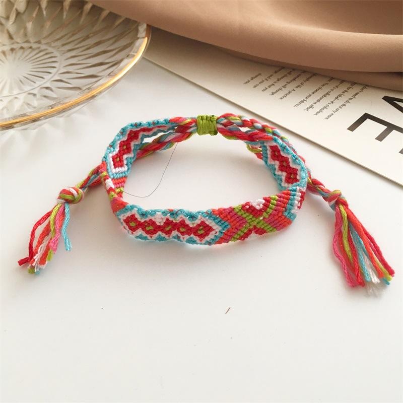 Wholesale color crystal color cotton line fabric bracelet JWE-BT-D484