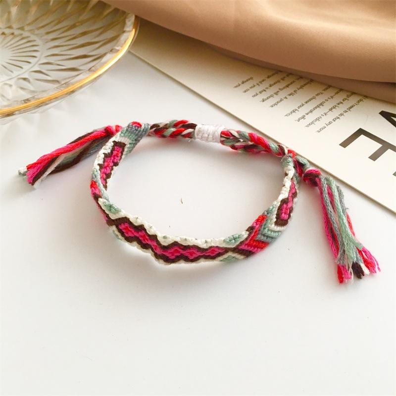 Wholesale color crystal color cotton line fabric bracelet JWE-BT-D484