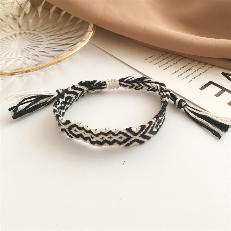 Wholesale color crystal color cotton line fabric bracelet JWE-BT-D484