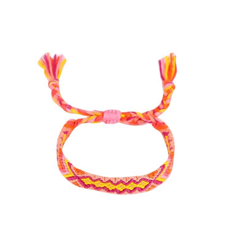 Wholesale color crystal color cotton line fabric bracelet JWE-BT-D484