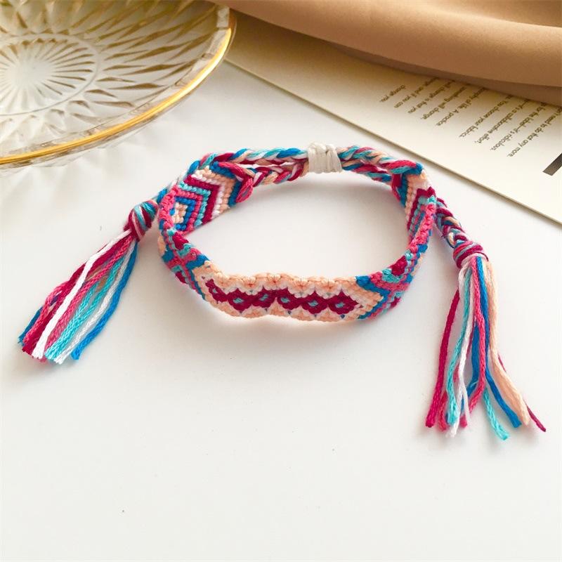 Wholesale color crystal color cotton line fabric bracelet JWE-BT-D484
