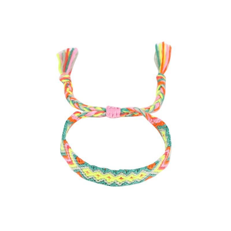 Wholesale color crystal color cotton line fabric bracelet JWE-BT-D484