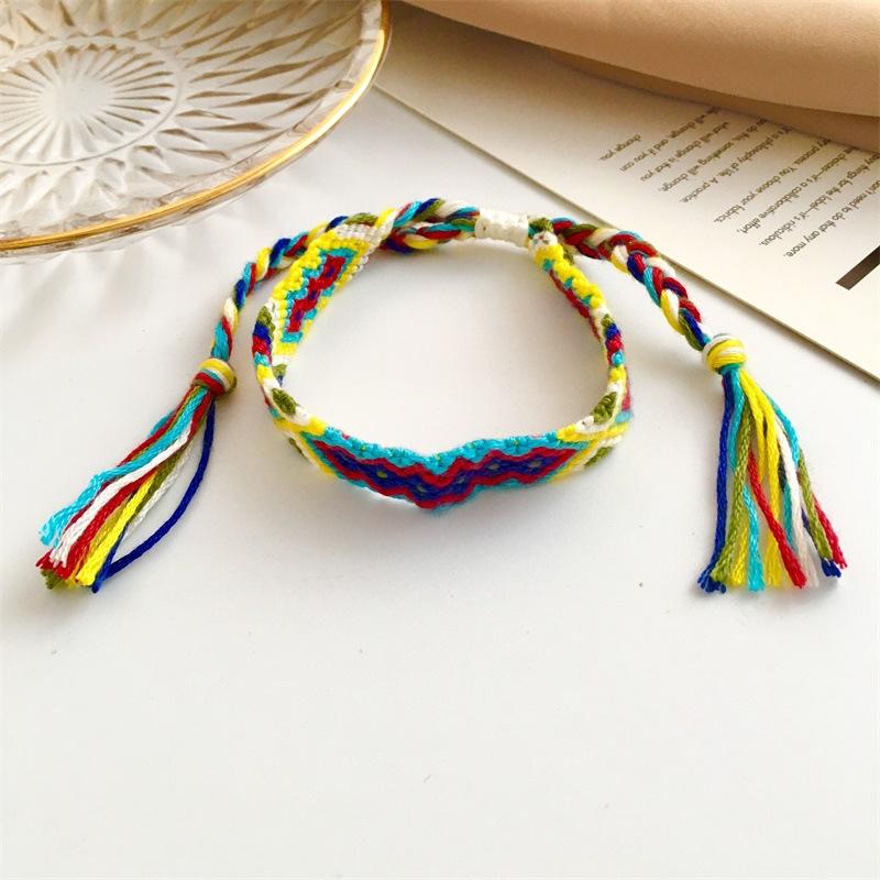 Wholesale color crystal color cotton line fabric bracelet JWE-BT-D484
