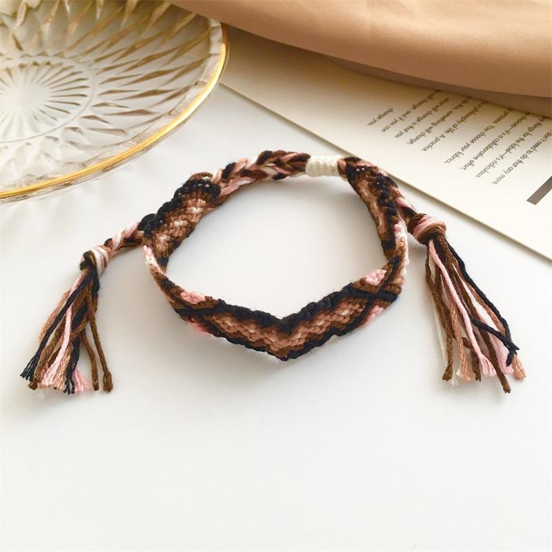 Wholesale color crystal color cotton line fabric bracelet JWE-BT-D484